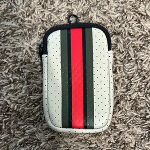 HAUTE SHORE Cream and Red Striped Pouch p